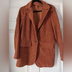 Shein corduroy blazer, large, brown orange